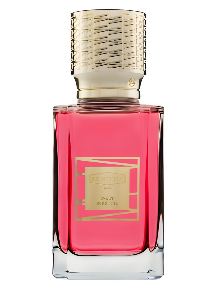 Fragrantica reference photo of Ex Nihilo Sweet Morphine Eau de Parfum; purchase is 5ml or 10ml hand-decanted fragrance, not bottle