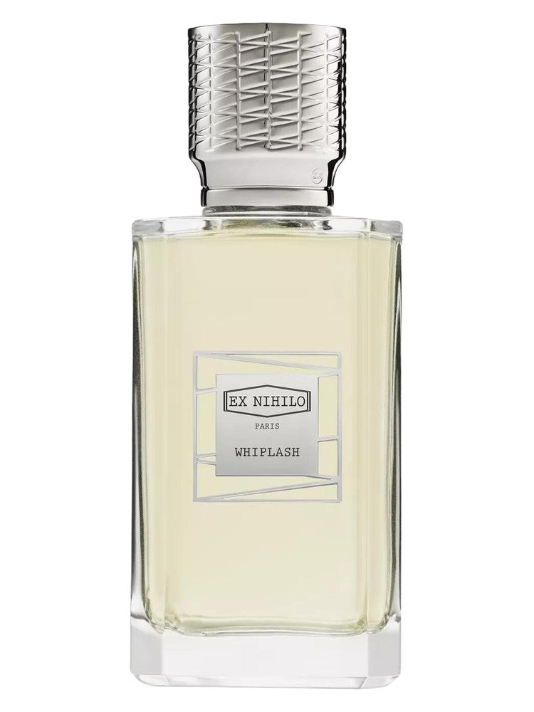 Fragrantica reference photo of Ex Nihilo Whiplash Eau de Parfum; purchase is 5ml or 10ml hand-decanted fragrance, not bottle